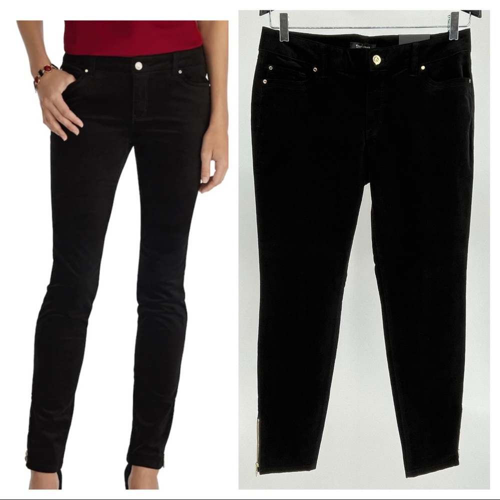Saint Honore Velvet Skinny Jeans Black